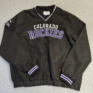 Colorado Rockies Pullover Jacket XL Black MLB Carl Banks Windbreaker